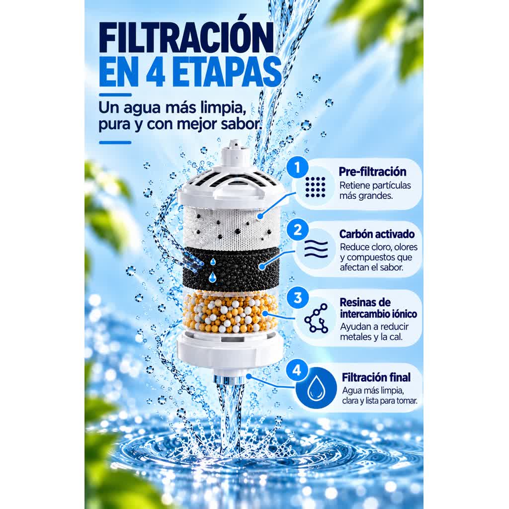 Jarra Filtrante Purificadora - Filtración en 4 etapas
